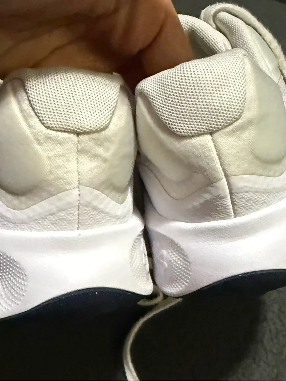 Nike White Sneakers with Red Swoosh